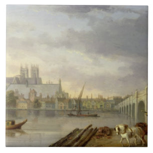 Eine Ansicht von Westminster-Brücke und von Abtei Fliese
