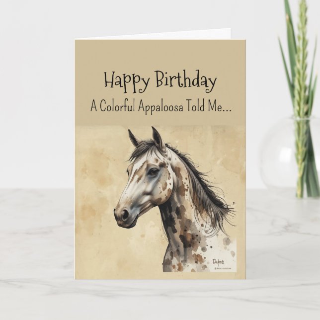 Eine Appaloosa Pferdepersönlichkeit zum Geburtstag Karte (Vorderseite)