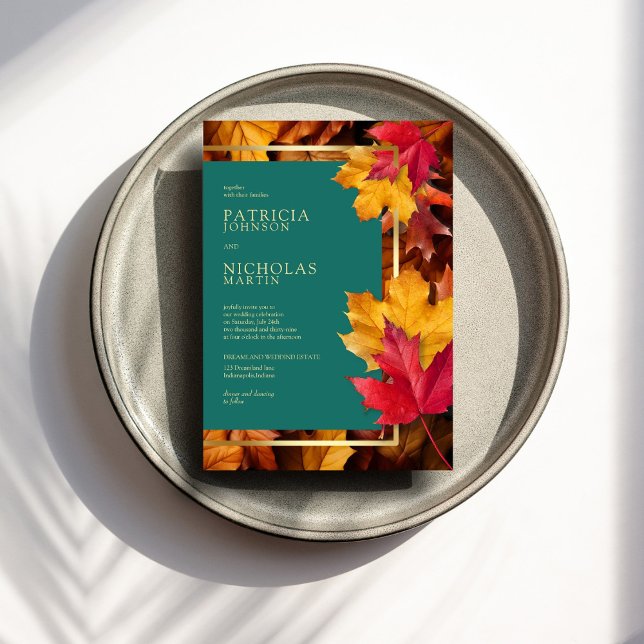 Eine Aquamarine und Fall Fantasy Gold Rustikale Ho Einladung (Von Creator hochgeladen)