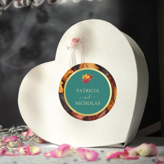 Eine Aquamarine und Fall Fantasy Gold Rustikale Ho Runder Aufkleber (Von Creator hochgeladen)