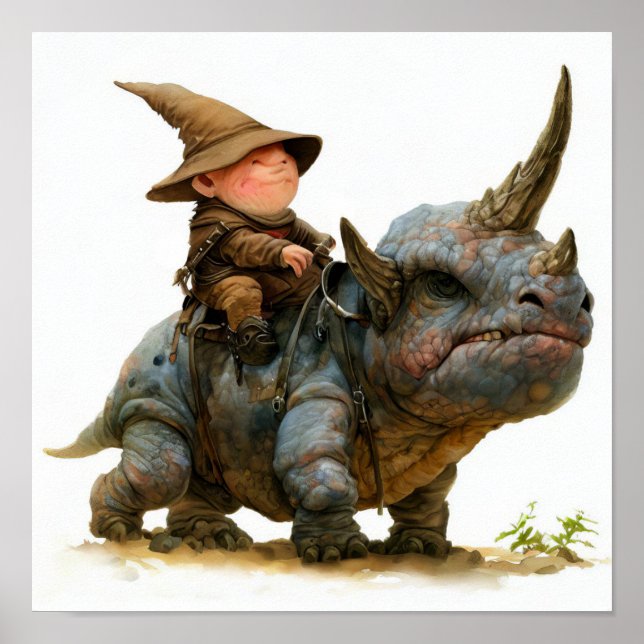 Eine Aquarellmalerei auf einem furchtlosen Krieger Poster (Vorne)