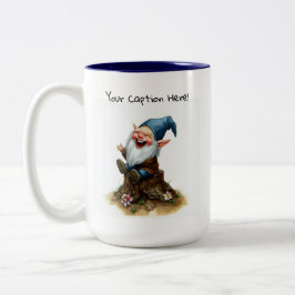 Eine Aquarellmalerei eines Niedlichen Genoms Zweifarbige Tasse