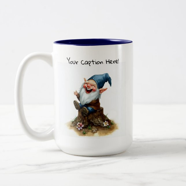 Eine Aquarellmalerei eines Niedlichen Genoms Zweifarbige Tasse (Links)