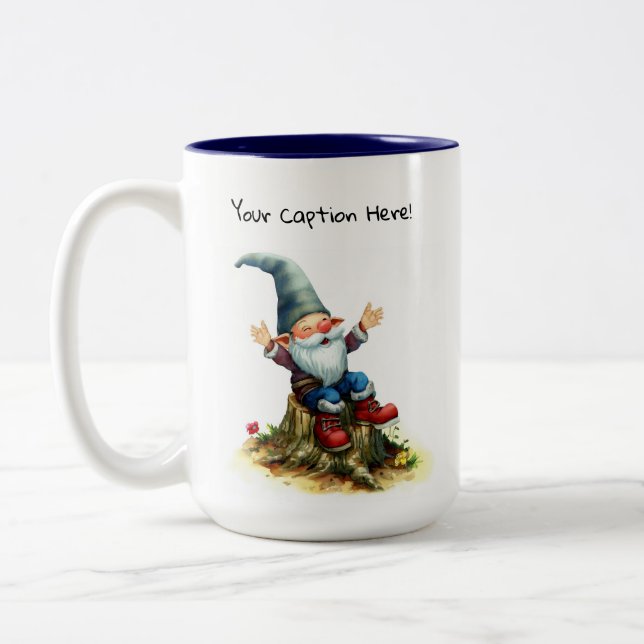 Eine Aquarellmalerei eines Niedlichen Genoms Zweifarbige Tasse (Links)