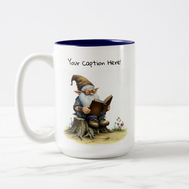 Eine Aquarellmalerei eines Niedlichen Genoms Zweifarbige Tasse (Links)