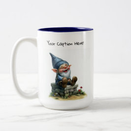 Eine Aquarellmalerei eines Niedlichen Genoms Zweifarbige Tasse