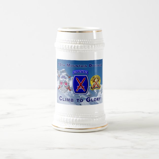 Eine Art 10. Mountain Division Design Bierglas (Mittel)