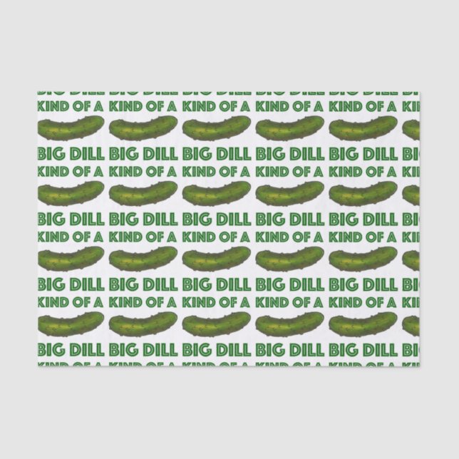 Eine Art Big Dill (Deal) Green Kosher Deli Pickle Seidenpapier (Vorderseite)