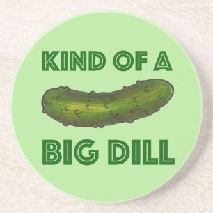 Eine Art Big Dill (Deal) Green Kosher Pickle Sandstein Untersetzer