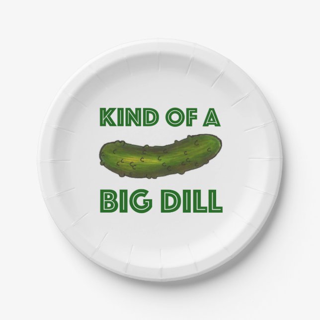 Eine Art Big Dill (Deal) Green Pickle-Glückwunsch Pappteller (Vorderseite)