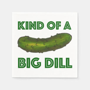 Eine Art Big Dill (Deal) Green Pickle Napkin Serviette