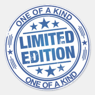 Eine Art-Blau-Briefmarke. Runder Aufkleber