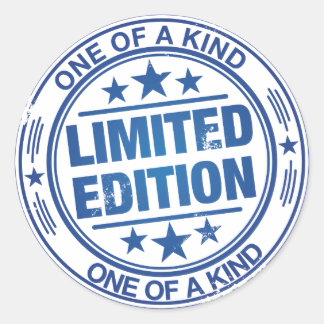 Eine Art-Blau-Briefmarke. Runder Aufkleber