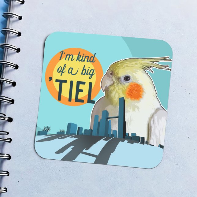 Eine Art großartiger, lustiger Cockatiel Pun Pet B Quadratischer Aufkleber (Funny cockatiel motivational kids' notebook sticker)