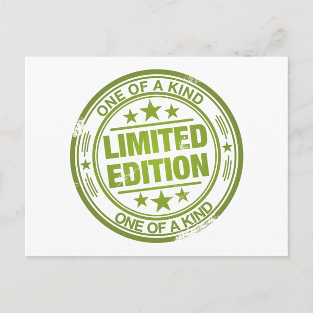 Eine Art grüne Briefmarke aus Gummi Postkarte (Vorderseite)