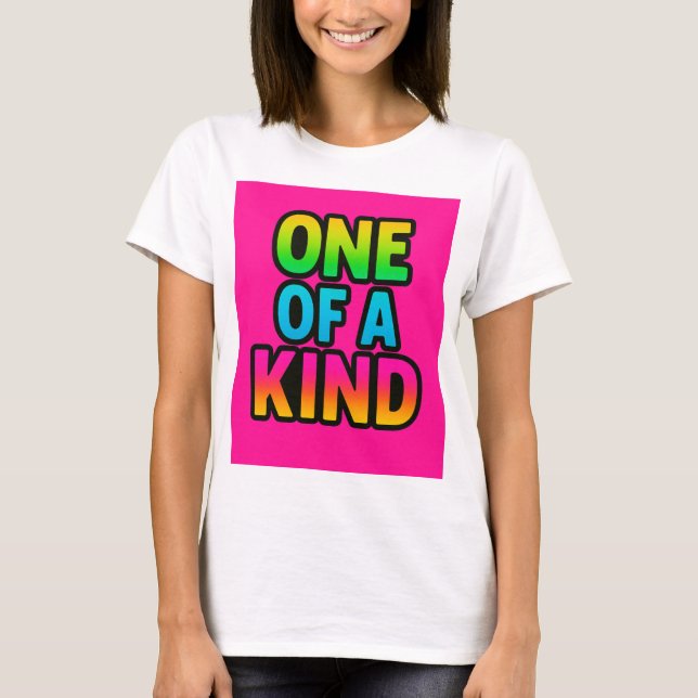 Eine Art - Neon Rainbow Statement-T - Shirt (Vorderseite)