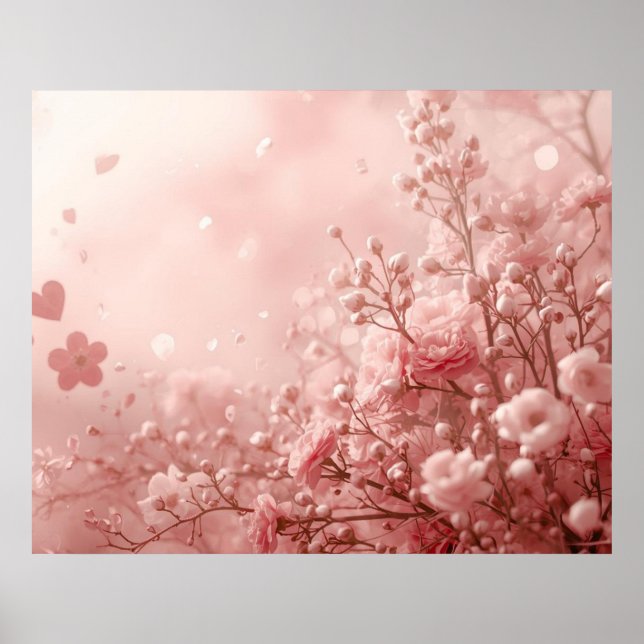Eine ästhetische rosa Valentinstagswand Poster (Vorne)