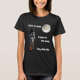 eine Astronautin auf dem Mond mit einer Gitarre T-Shirt