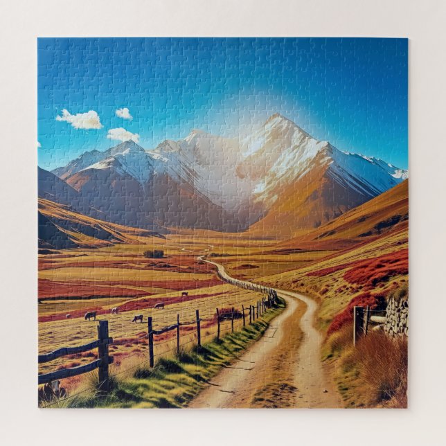 Eine atemberaubende Landschaft Neuseelands Puzzle (Vertikal)