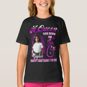 Eine Aueen war am Geburtstagsmädchen Juni geboren T-Shirt