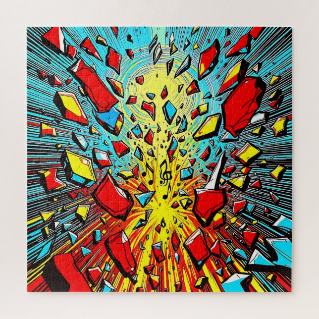 Eine auffallende Explosion abstrakter Formen Puzzle (Vertikal)