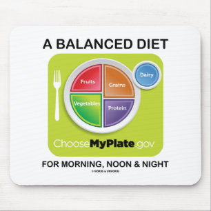 Eine ausgewogene Diät für Morgen-Mittag und Nach Mousepad