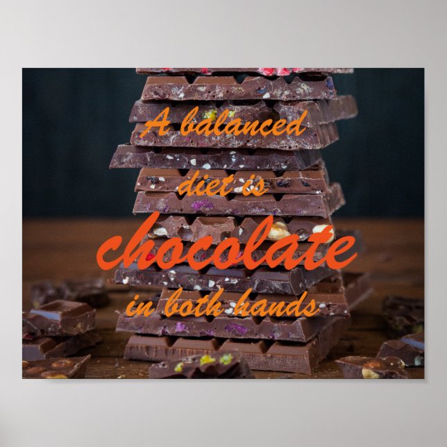 Eine ausgewogene Ernährung ist Schokolade in beide Poster (Vorne)