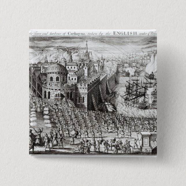 Eine Aussicht der Stadt und des Hafens Button (Vorderseite)