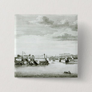 Eine Aussicht des Moro-Schlosses und der Stadt von Button