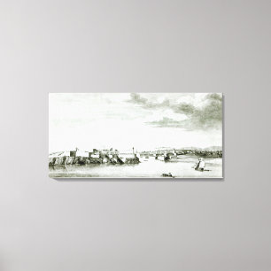 Eine Aussicht des Moro-Schlosses und der Stadt von Leinwanddruck