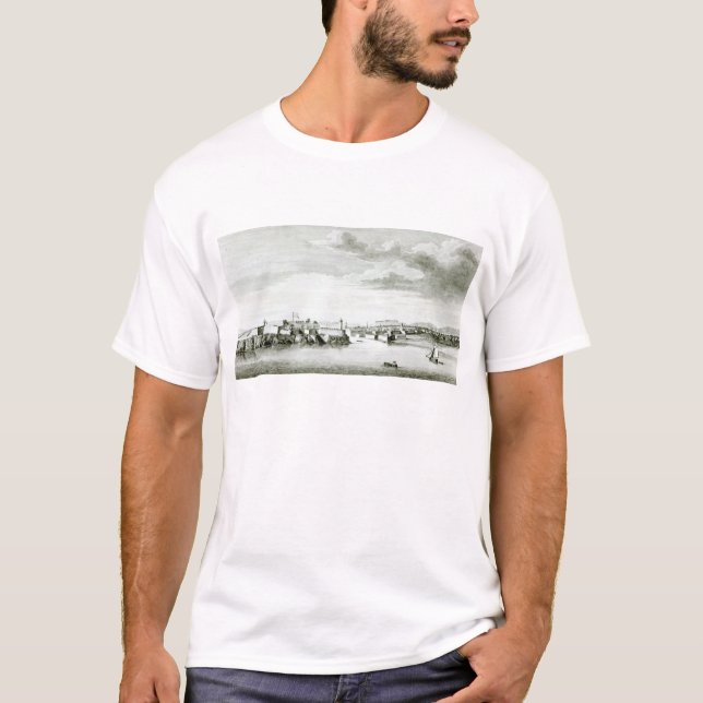 Eine Aussicht des Moro-Schlosses und der Stadt von T-Shirt (Vorderseite)