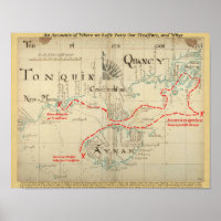 Eine authentische 1690 Pirate Map (mit Verzierunge