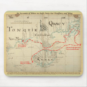 Eine authentische 1690 Piraten-Karte (mit Mousepad