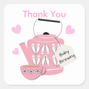 Eine Baby Brauerei Pink Baby Girl Shower Quadratischer Aufkleber