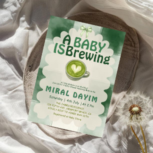 Eine Baby Braut Braut Green Tea Matcha Baby Shower Einladung