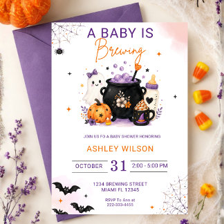 Eine Baby Braut Halloween Baby Shower Einladung