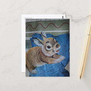 Eine Baby-Hasen-Collage Postkarte