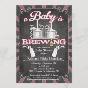 Eine "Baby is Brewing"-BBQ-Einladung für Paare - M Einladung