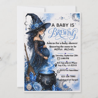 Eine Babybrauerei blaue Halloween-Baby-Shower-Einl Einladung