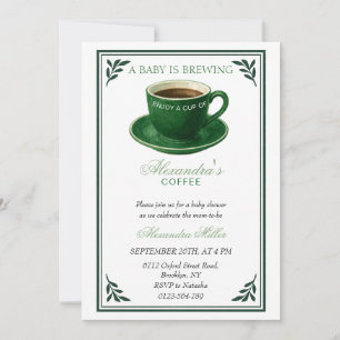 Eine Babybrauerei-Kaffeetasse Baby Shower Einladung