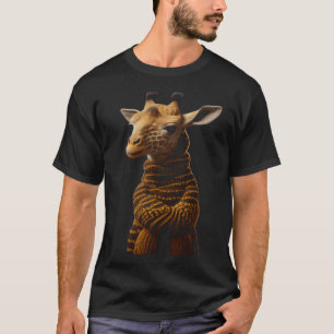 Eine Babygiraffe mit gegossenen Frauen T-Shirt