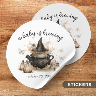 Eine Babyparty zum Halloween: neutrale Babyparty z Runder Aufkleber
