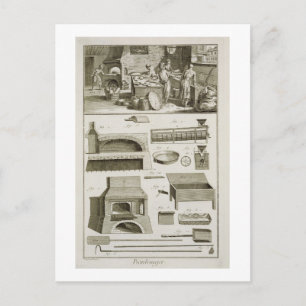 Eine Bäckerei und eine Backenausrüstung, vom Postkarte