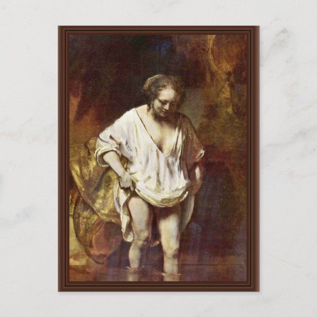 Eine Badewanne für Frauen. von Rembrandt Van Rijn Postkarte (Vorderseite)