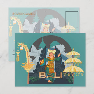 Eine balinesische Girl's Dancer Postcard Feiertagspostkarte