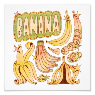 Eine Banane / Illustration von Bananen Fotodruck