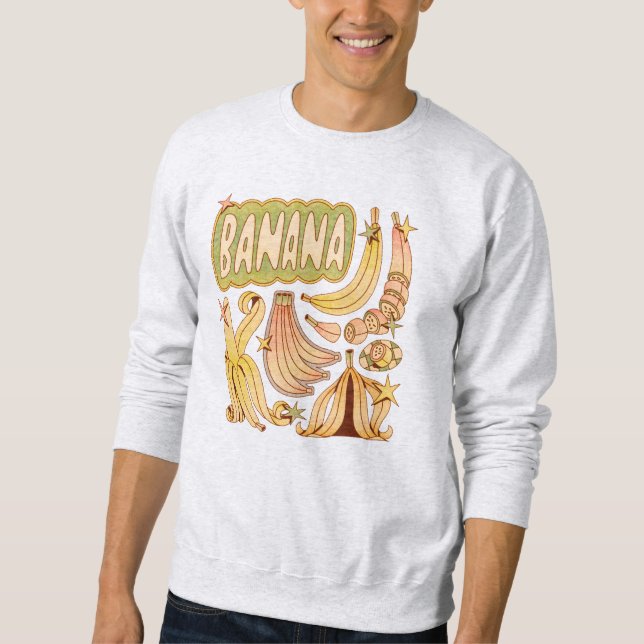 Eine Banane / Illustration von Bananen Sweatshirt (Vorderseite)