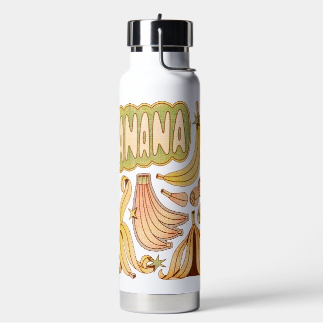 Eine Banane / Illustration von Bananen Trinkflasche (Links)