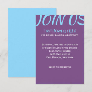 Eine Bar Bat Mitzvah Party Card für die erste Samm Einladung