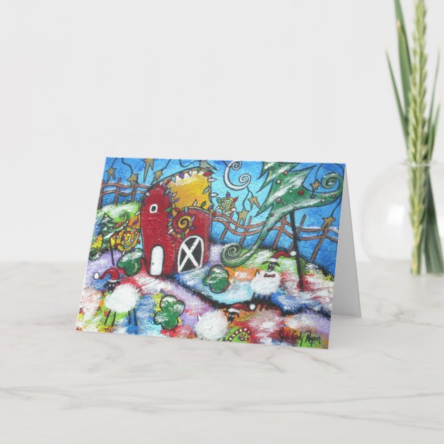 Eine Barnyard-Weihnachtskarte Feiertagskarte (Vorderseite)